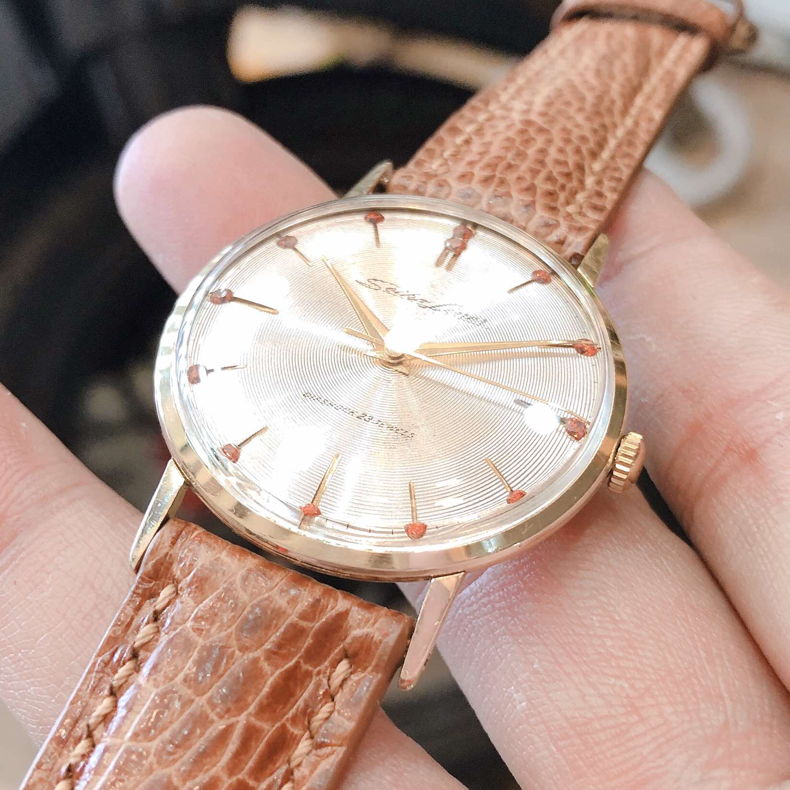 Đồng hồ cổ Seiko Liner lên dây 14k goldfilled chính hãng nhật bản 