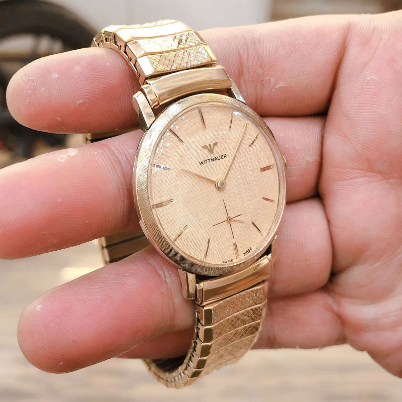 Đồng hồ cổ Wittnauwr - longines lên dây bọc vàng 10k chính hãng thuỵ sỹ 