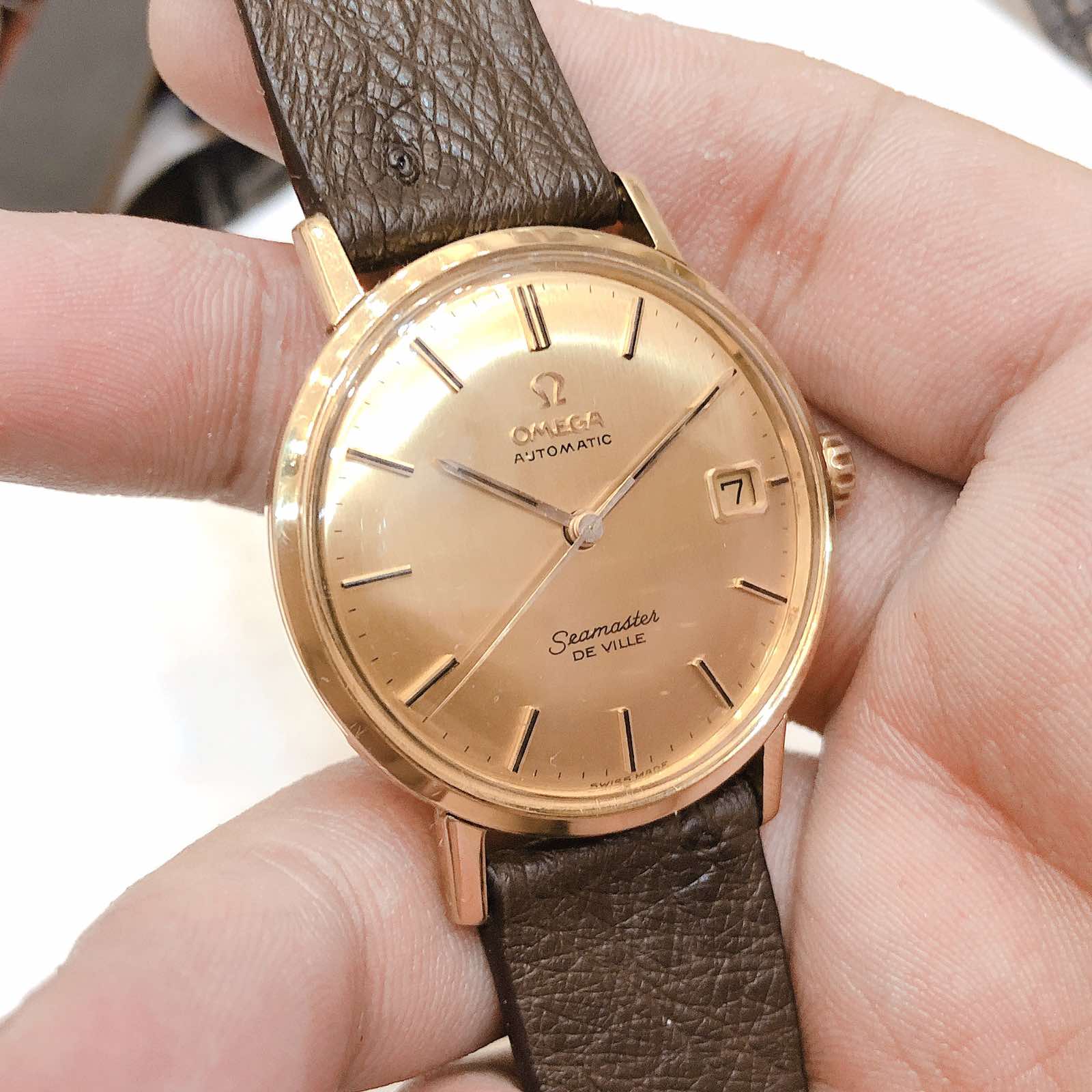 Đồng hồ cổ Omega seamaster De Ville Automatic vàng đúc đặc 18k chính hãng Thụy Sĩ 