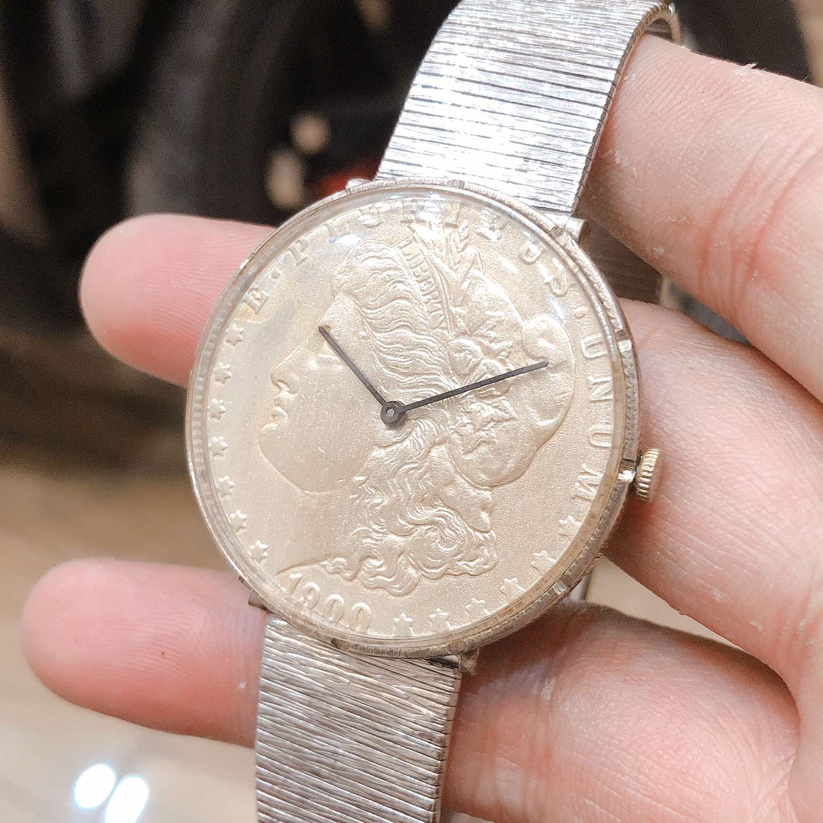 Đồng hồ cổ Đồng Xu Bạc chính hãng Thuỵ Sĩ 