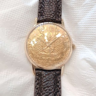 Đồng hồ cổ CITIZEN Mặt Phật lên dây bọc vàng 14k chính hãng nhật
