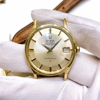 Đồng hồ cổ Omega Constellation Automatic Bát Quái vàng đúc 14k nguyên khối chính hãng Thụy Sĩ