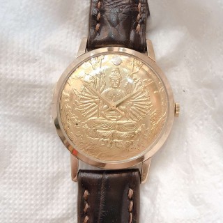 Đồng hồ cổ Seiko Crown Mặt Phật bọc vàng 14k goldfilled lên dây chính hãng nhật bản